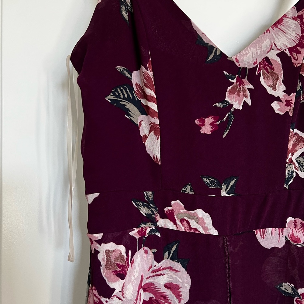Plum floral Romper / dress